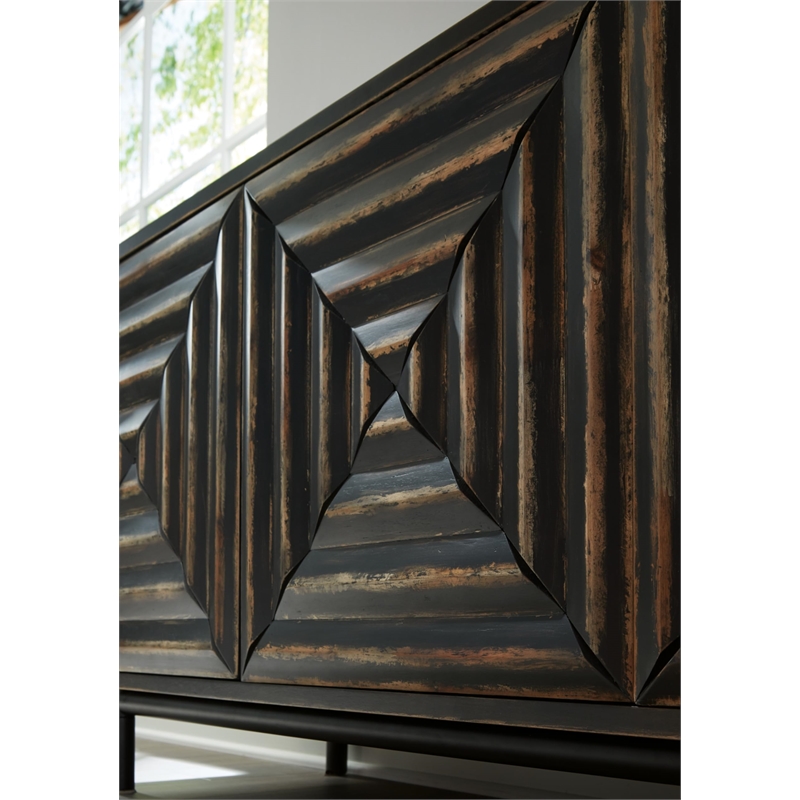 Signature Design by Ashley Fair Ridge Black & Brown Accent Cabinet