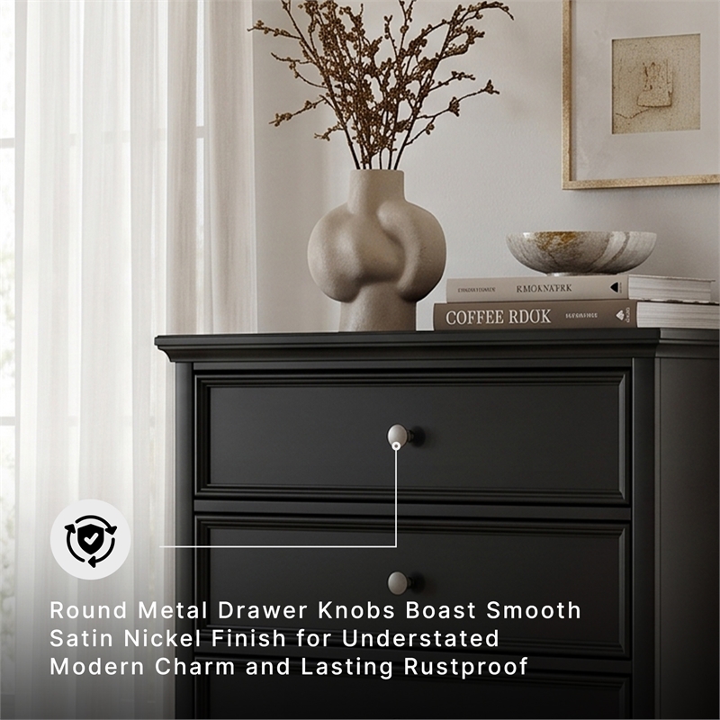 Ashley Furniture Lanolee Solid Wood 5-Drawers Bedroom Chest in Black