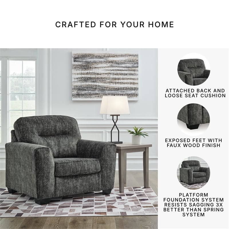 Signature Design by Ashley Lonoke Gunmetal Oversized Chair