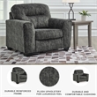 Signature Design by Ashley Lonoke Gunmetal Oversized Chair