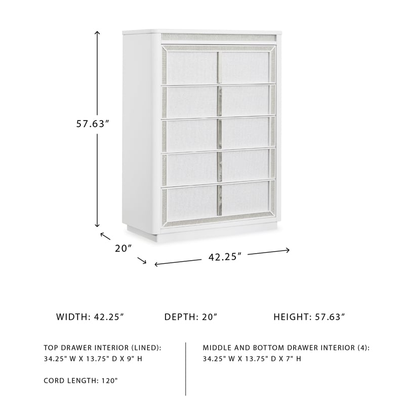 Ashley Furniture Chalanna White Chest of Drawers