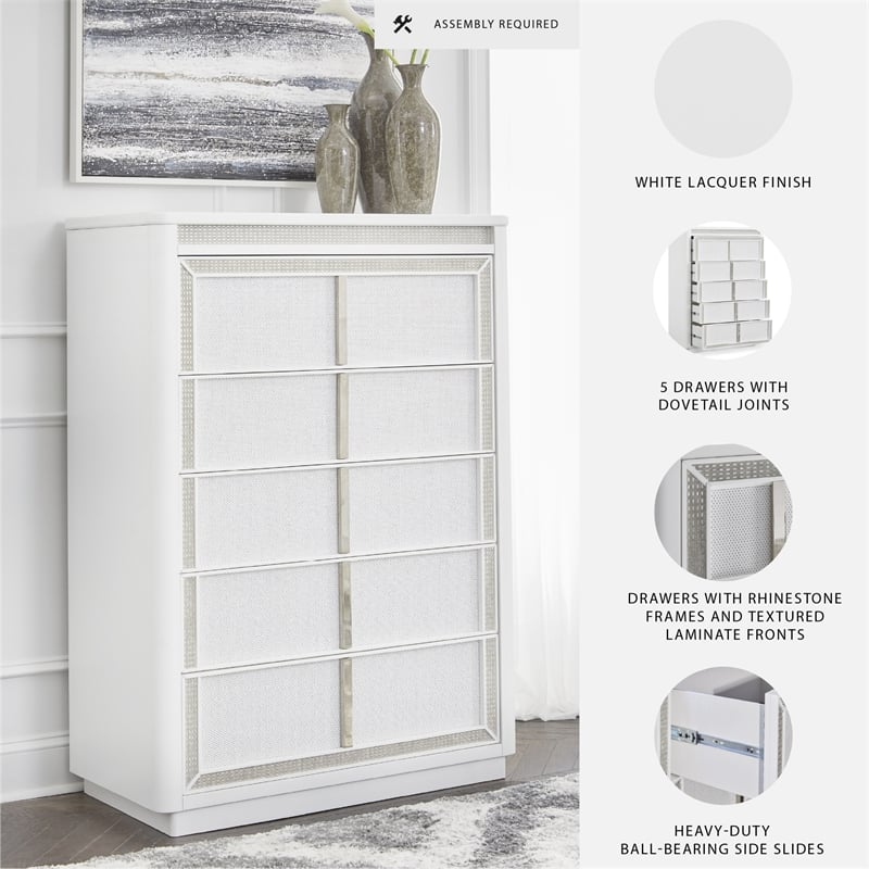 Ashley Furniture Chalanna White Chest of Drawers