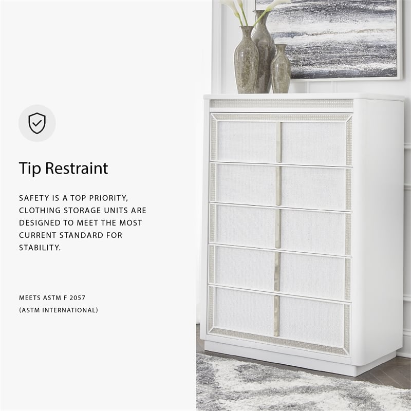 Ashley Furniture Chalanna White Chest of Drawers