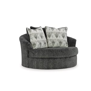 Signature Design by Ashley Biddeford Shadow Oversized Swivel Accent Chair