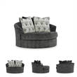 Signature Design by Ashley Biddeford Shadow Oversized Swivel Accent Chair