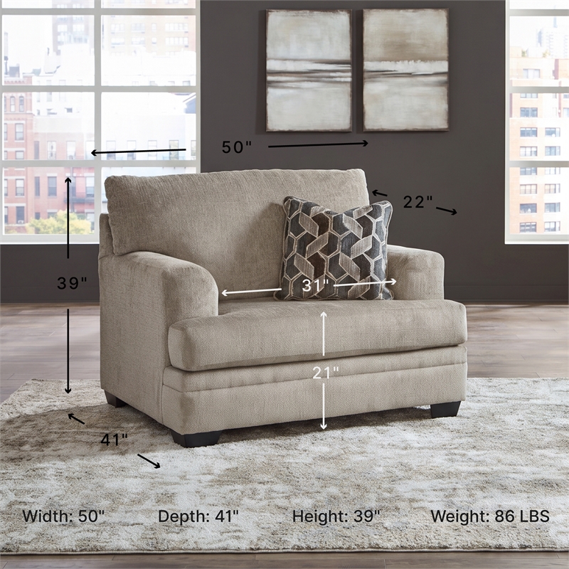 Signature Design by Ashley Stonemeade Taupe Oversized Chair