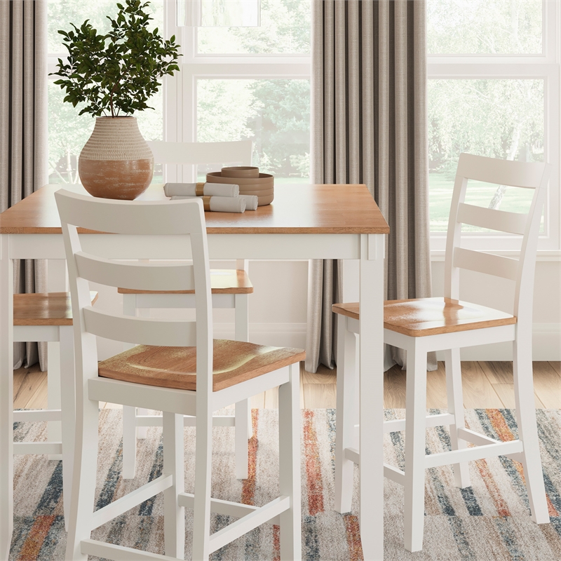 Ashley Furniture Gesthaven White Counter Height Dining Table Set - Set of 5