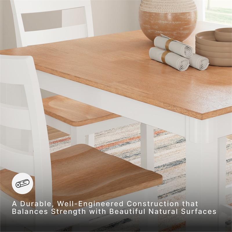 Ashley Furniture Gesthaven White Counter Height Dining Table Set - Set of 5