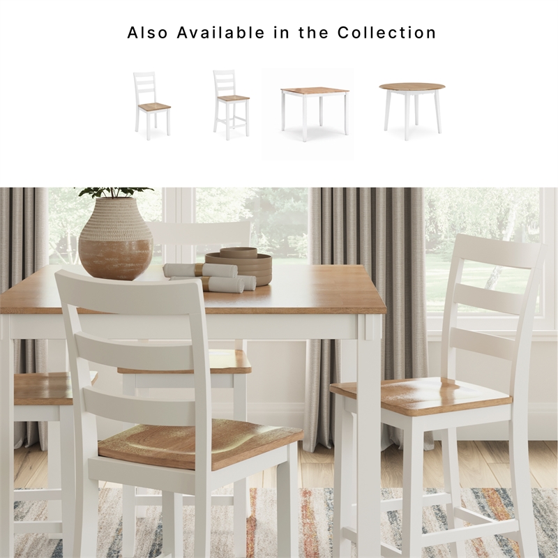 Ashley Furniture Gesthaven White Counter Height Dining Table Set - Set of 5