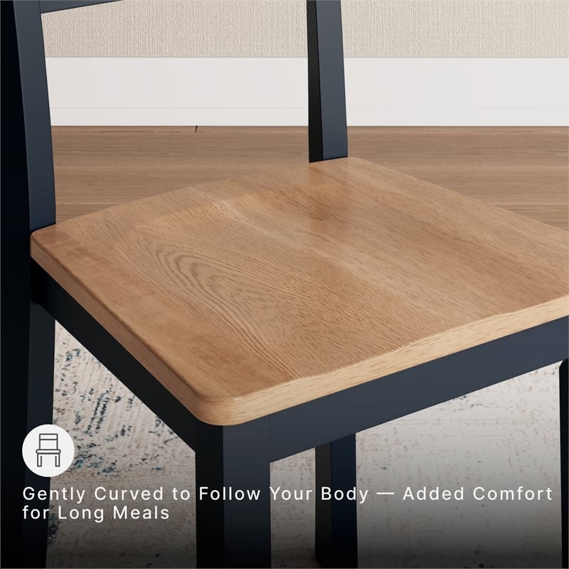 Signature Design by Ashley Gesthaven Natural & Blue Dining Table Set - Set of 6