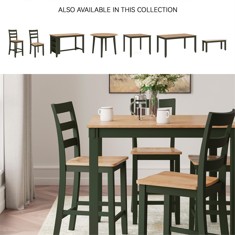 Ashley Furniture Gesthaven Green Counter Height Dining Table Set - Set of 5