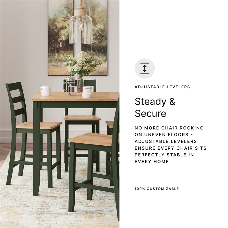 Ashley Furniture Gesthaven Green Counter Height Dining Table Set - Set of 5