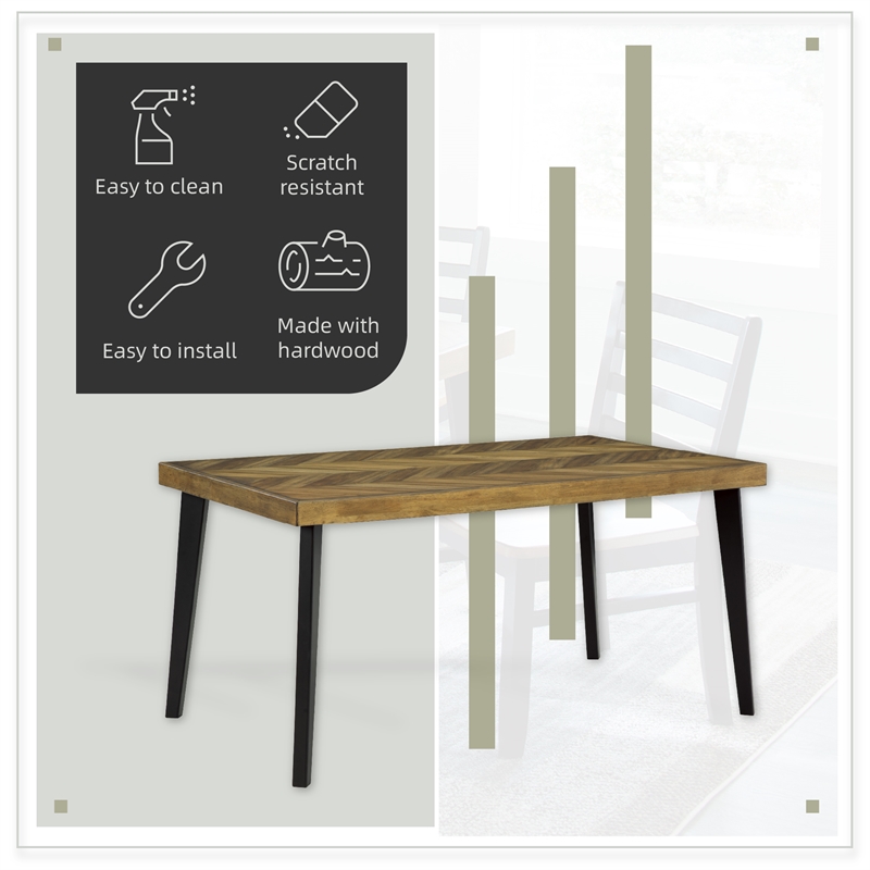Ashley Furniture Blondon Brown & Black Dining Table and 6 Chairs - Set of 7