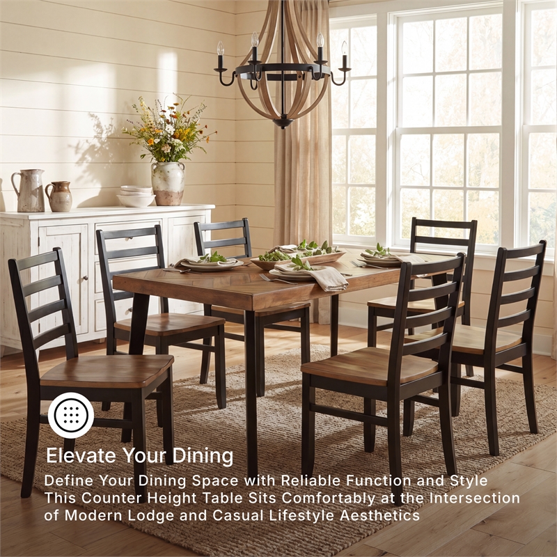 Ashley Furniture Blondon Brown & Black Dining Table and 6 Chairs - Set of 7