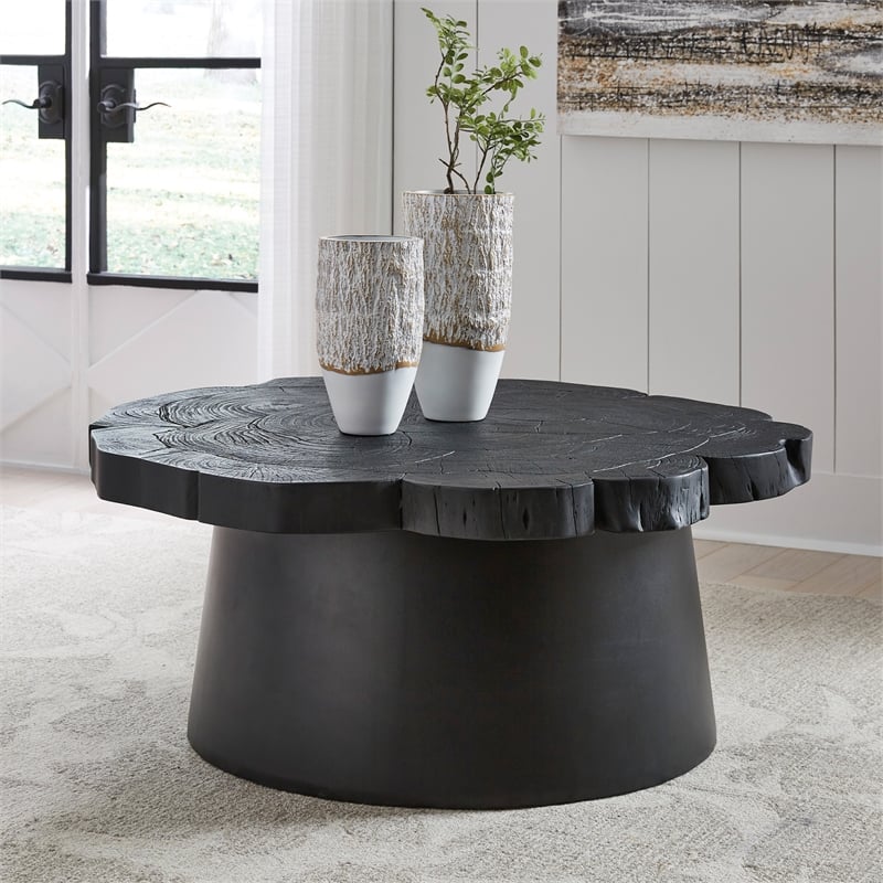 Signature Design by Ashley Wimbell Solid Wood Coffee Table in Black