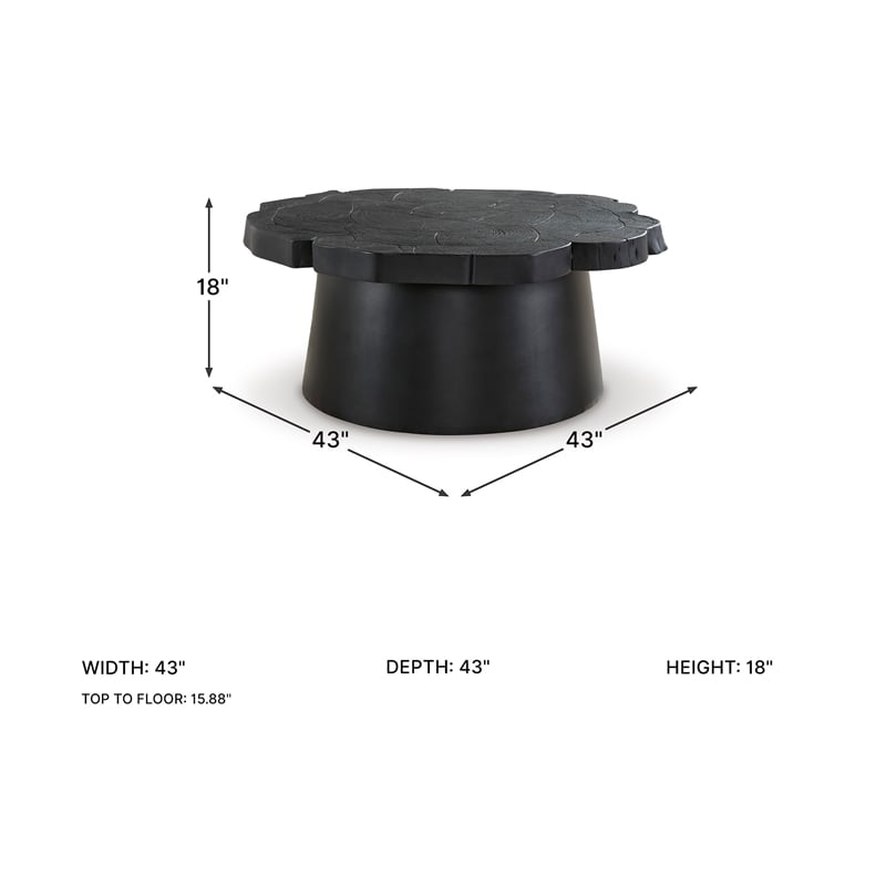 Signature Design by Ashley Wimbell Solid Wood Coffee Table in Black