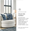 Signature Design by Ashley Padova Ivory Swivel Accent Chair