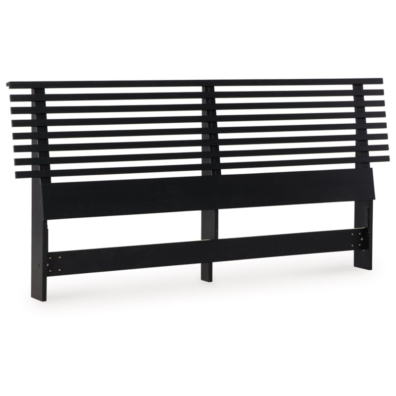 Signature Design by Ashley Danziar Engineered Wood King Slat Headboard in Black