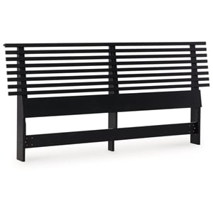 Signature Design by Ashley Danziar Engineered Wood King Slat Headboard in Black