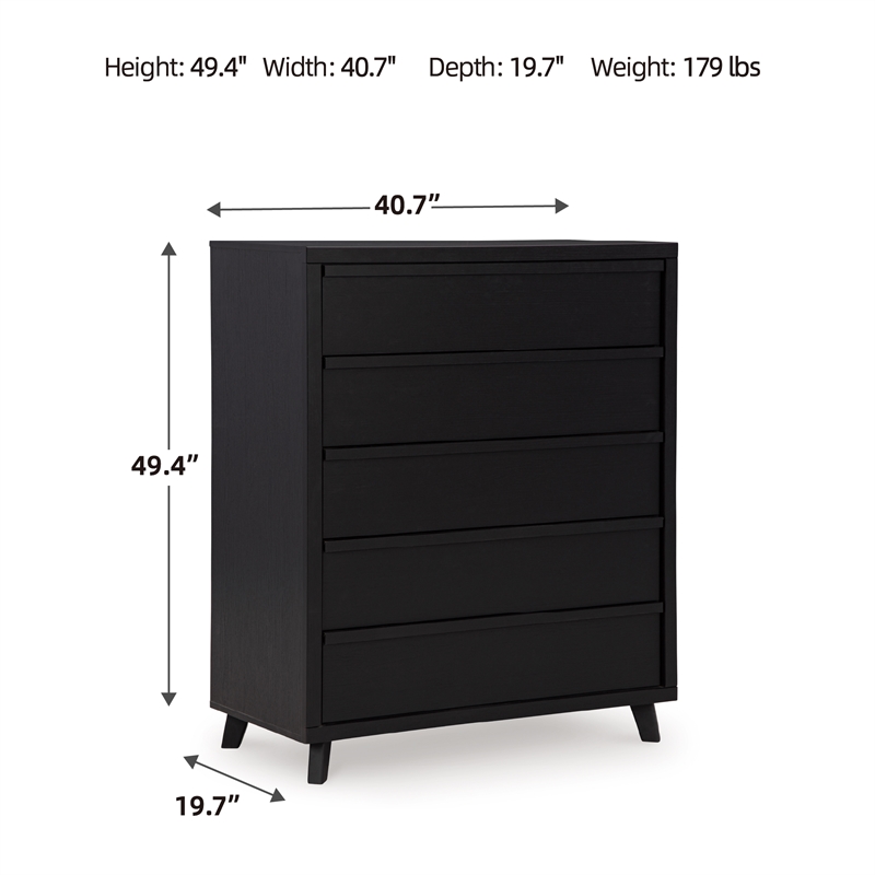 Ashley Furniture Danziar Black Wide Chest of Drawers