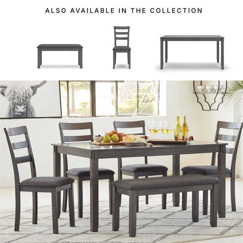 Signature Design by Ashley Bridson Dining Table Set in Charcoal