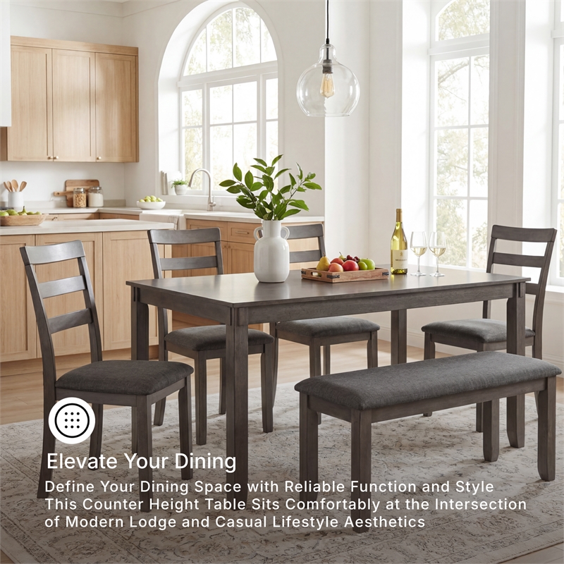 Signature Design by Ashley Bridson Dining Table Set in Charcoal