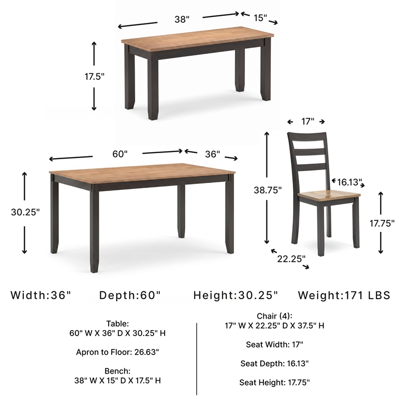 Signature Design by Ashley Gesthaven Natural & Brown Dining Table Set - Set of 6