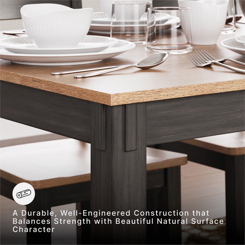 Signature Design by Ashley Gesthaven Natural & Brown Dining Table Set - Set of 6