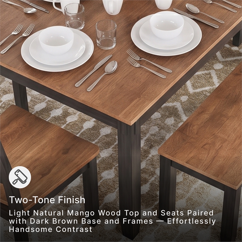 Signature Design by Ashley Gesthaven Natural & Brown Dining Table Set - Set of 6