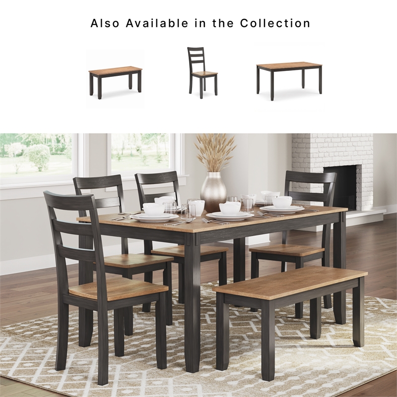 Signature Design by Ashley Gesthaven Natural & Brown Dining Table Set - Set of 6