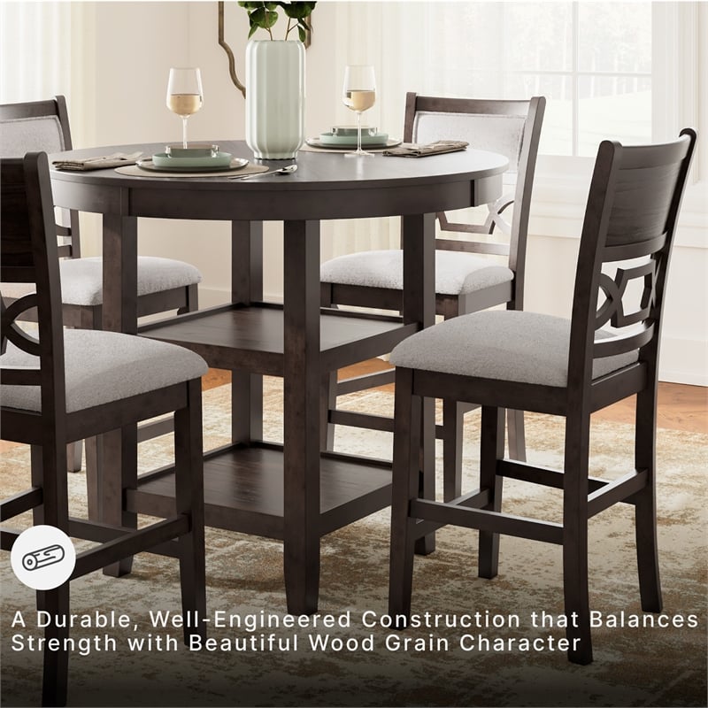 Ashley Furniture Langwest Brown Counter Height Dining Table Set - Set of 5