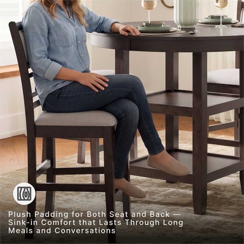 Ashley Furniture Langwest Brown Counter Height Dining Table Set - Set of 5