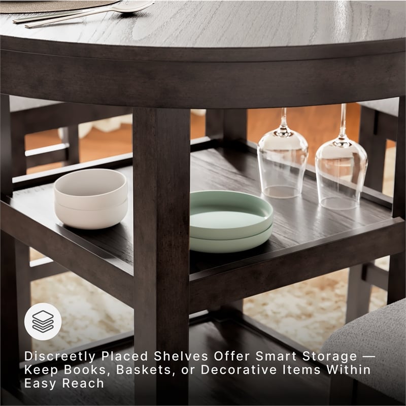 Ashley Furniture Langwest Brown Counter Height Dining Table Set - Set of 5