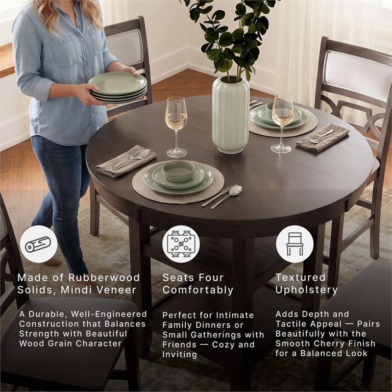 Ashley Furniture Langwest Brown Counter Height Dining Table Set - Set of 5