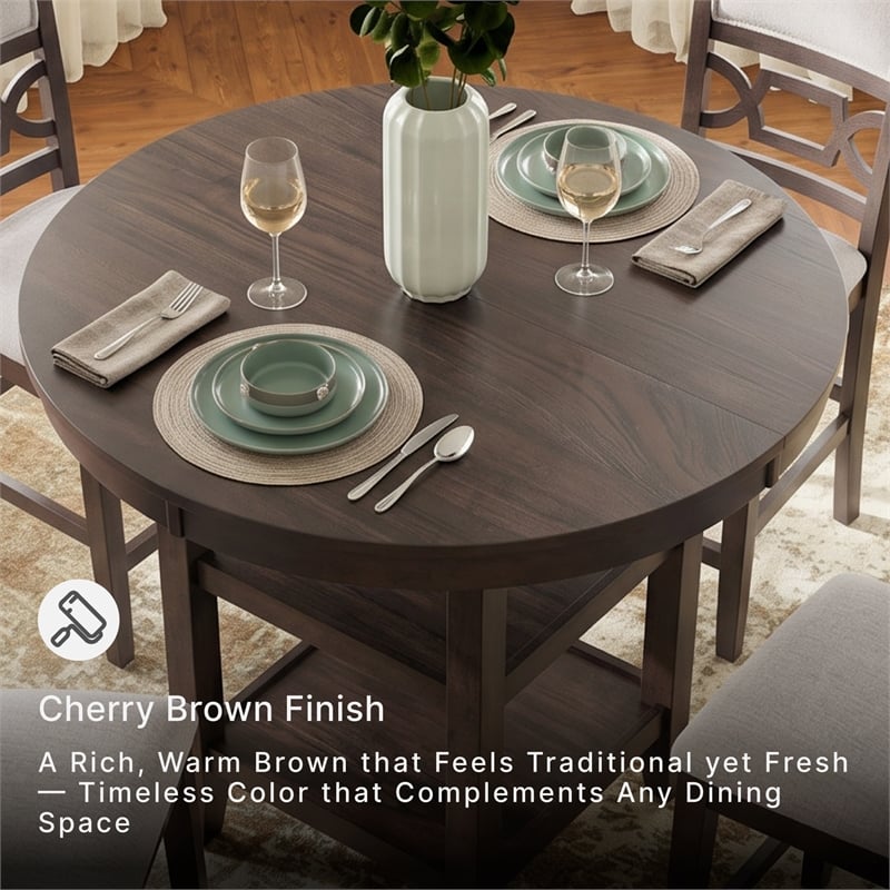 Ashley Furniture Langwest Brown Counter Height Dining Table Set - Set of 5