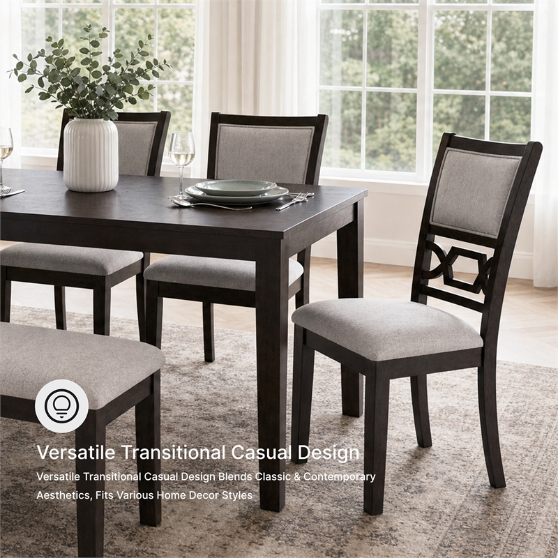 Ashley Furniture Langwest Brown Dining Table and 4 Chairs and Bench - Set of 6