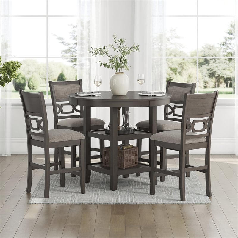Ashley Furniture Wrenning Gray Counter Height Dining Table Set - Set of 5