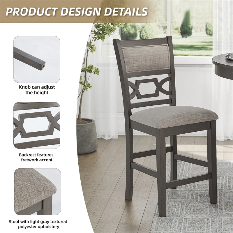 Ashley Furniture Wrenning Gray Counter Height Dining Table Set - Set of 5