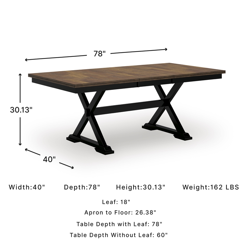 Signature Design by Ashley Wildenauer Brown & Black Dining Extension Table