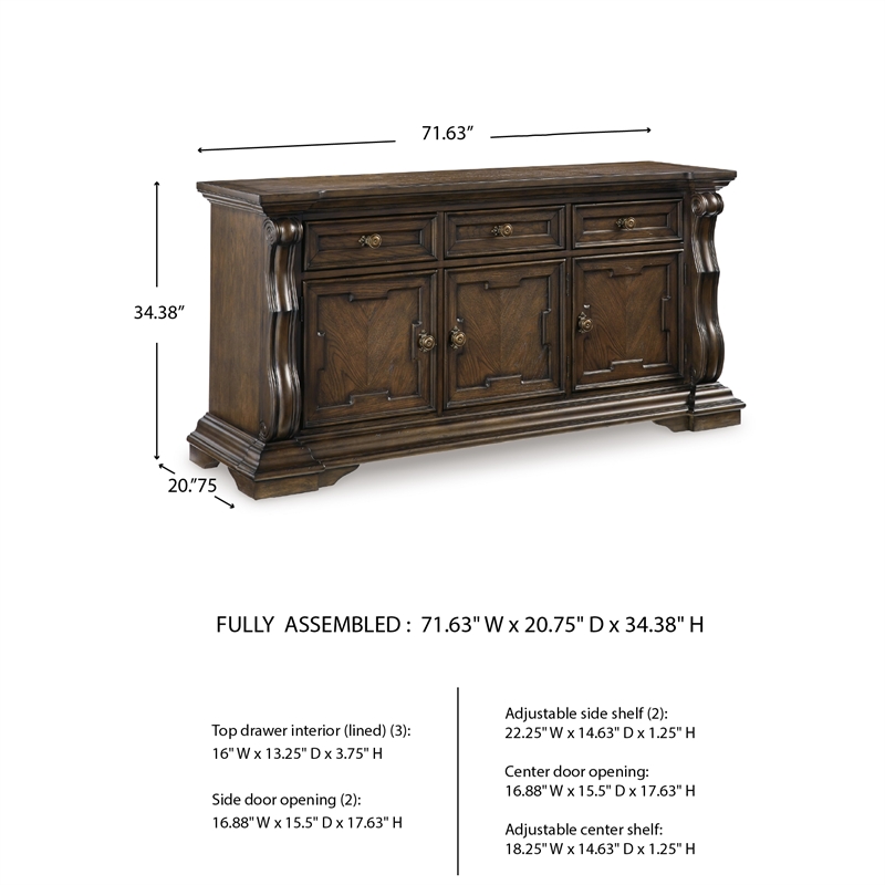 Signature Design by Ashley Maylee Dark Brown Dining Buffet