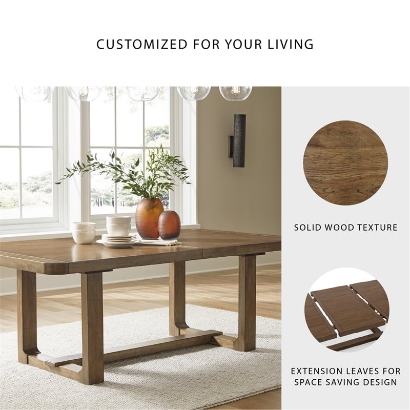 Signature Design by Ashley Cabalynn Light Brown Dining Extension Table