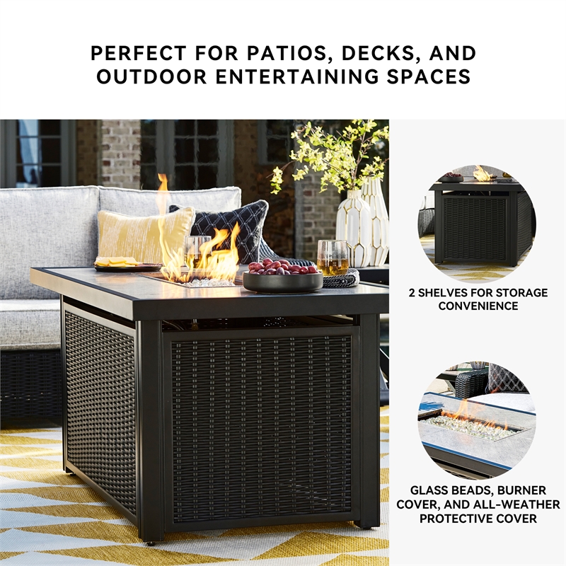 Signature Design by Ashley Beachcroft Black & Gray Outdoor Fire Pit Table