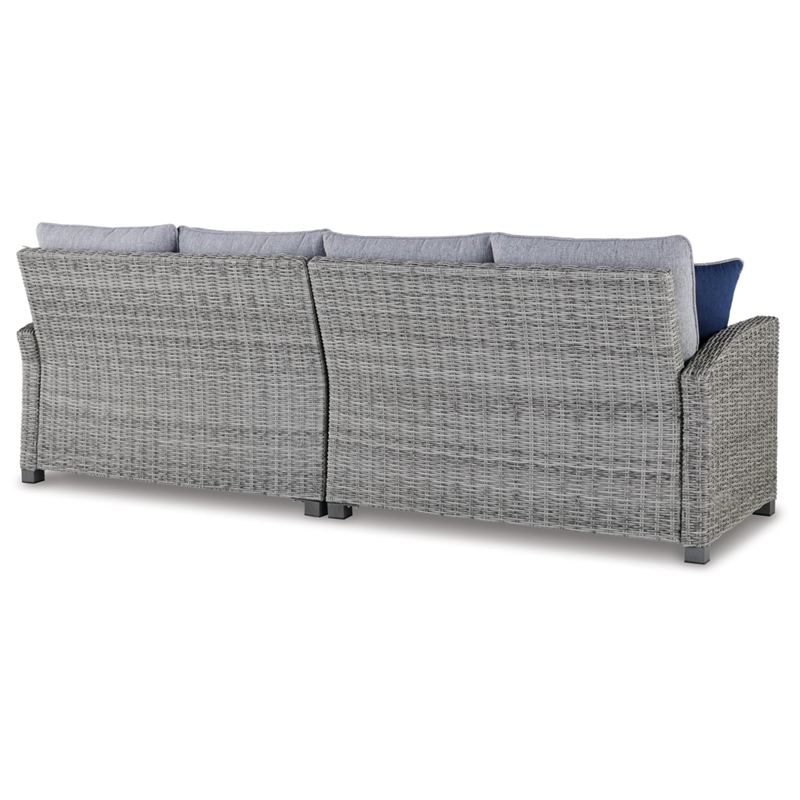 Signature Design by Ashley Naples Beach Light Gray Outdoor Loveseat Set of 2