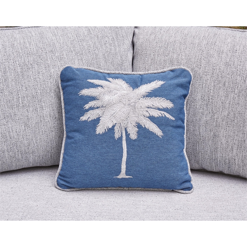 Signature Design by Ashley Naples Beach Light Gray Outdoor Loveseat Set of 2