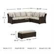 Signature Design by Ashley Brook Ranch Brown Outdoor Sectional - Set of 3
