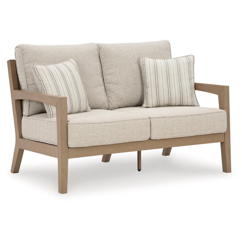 Signature Design by Ashley Hallow Creek Driftwood Outdoor Loveseat with Cushion