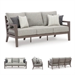 Signature Design by Ashley Hillside Barn Gray & Brown Outdoor Sofa with Cushion