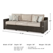 Signature Design by Ashley Coastline Bay Brown Outdoor Sofa with Cushion