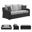 Ashley Furniture Beachcroft Black & Light Gray Outdoor Sofa with Cushion