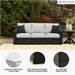 Ashley Furniture Beachcroft Black & Light Gray Outdoor Sofa with Cushion